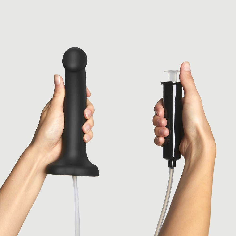Squirting Cum Semi-Realistic Dildo Black - S