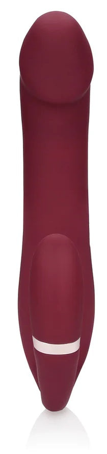 Bendable Vibrating Strapless Strap-on - bordeaux
