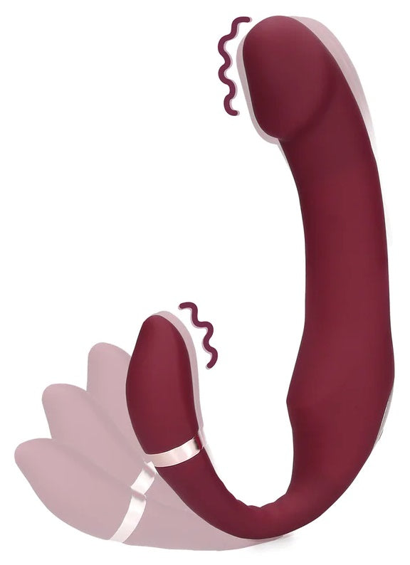 Bendable Vibrating Strapless Strap-on - bordeaux