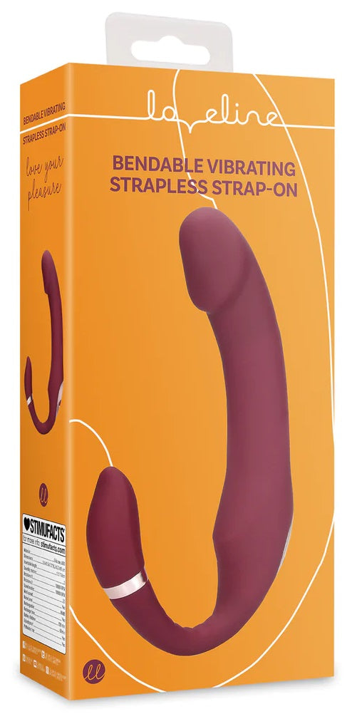 Bendable Vibrating Strapless Strap-on - bordeaux