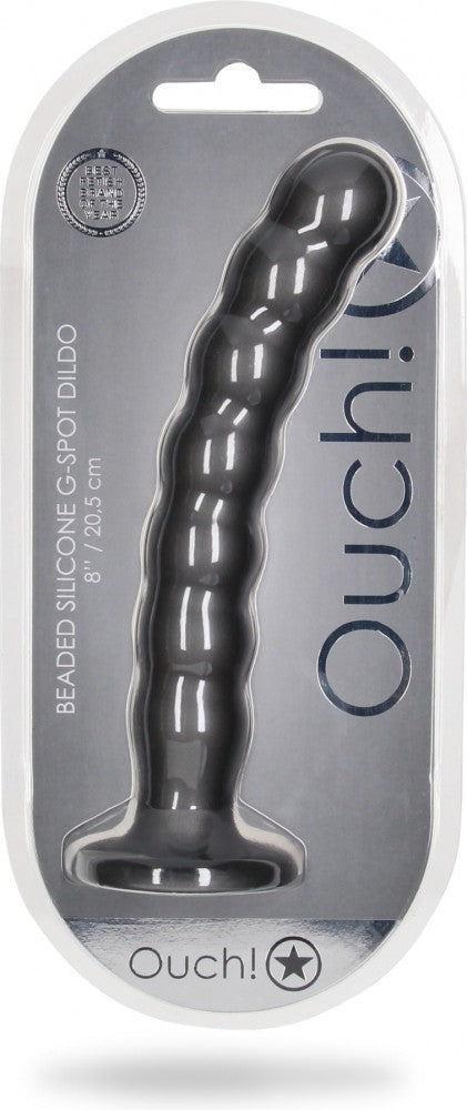 Beaded G-Spot Dildo 8'' - Grigio
